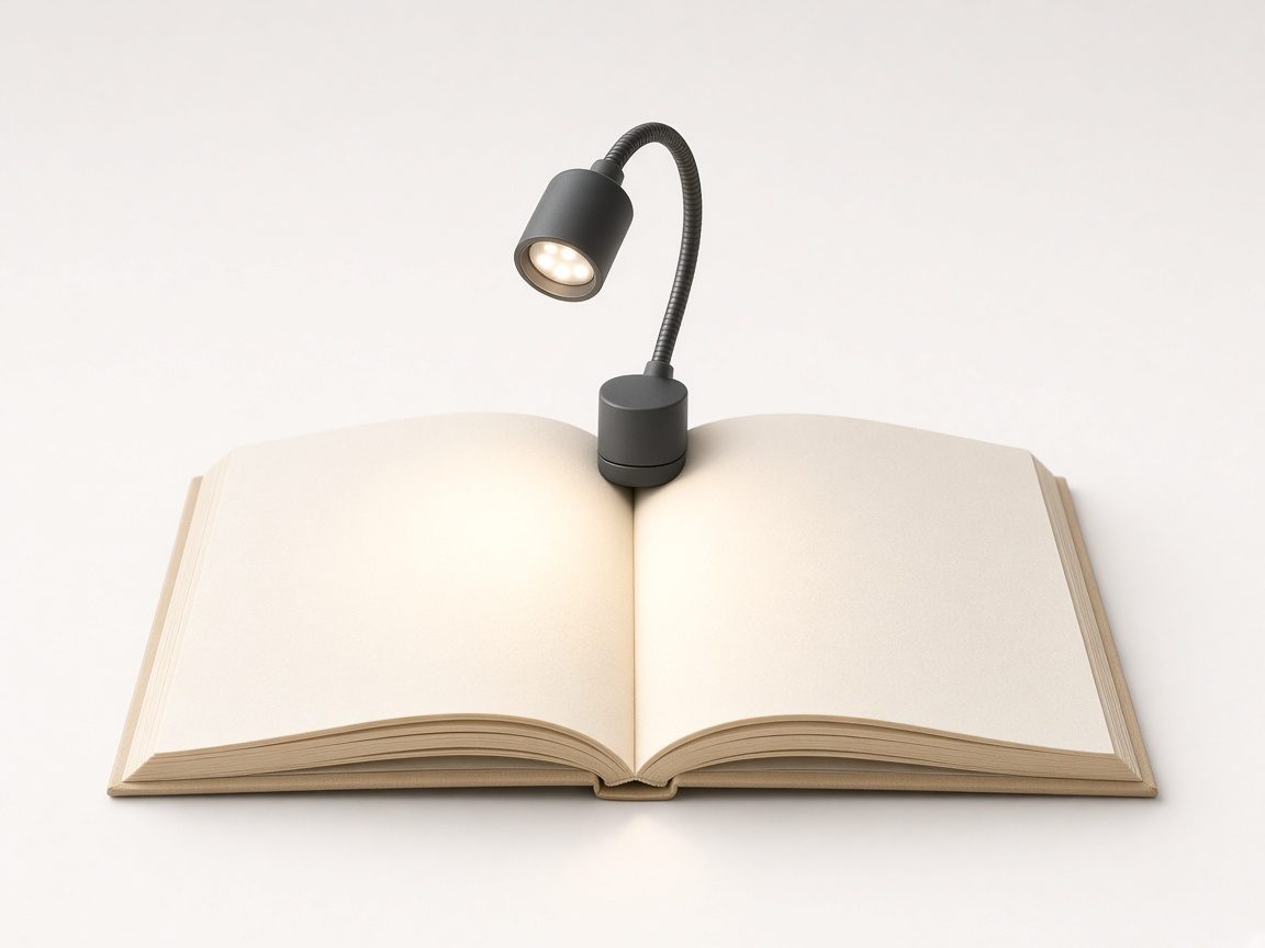 Lampe de lecture à pince fixée sur un livre