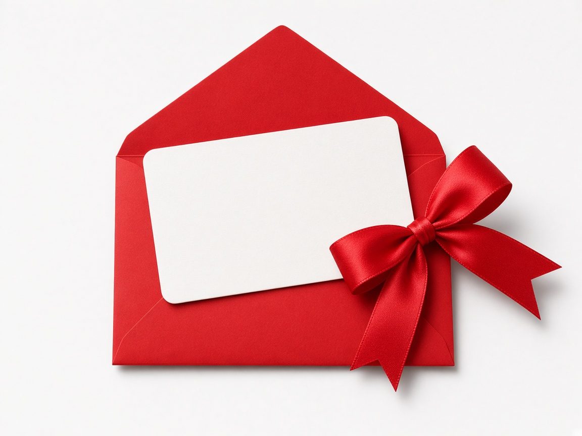 Carte cadeau dans une enveloppe festive